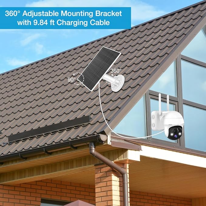 Solar Panel for Security Camera, 5W USB Solar Panel for Cameras DC 5V, Camera - Image 6