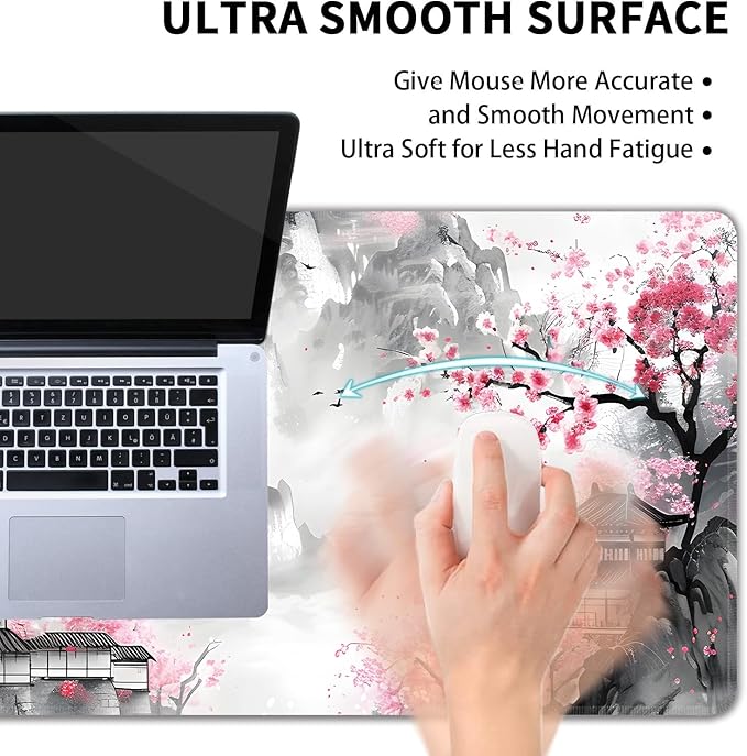 Japanese Cherry Blossom Large Mouse Pad, Gaming Keyboard Desk Pad, Extended - Image 5
