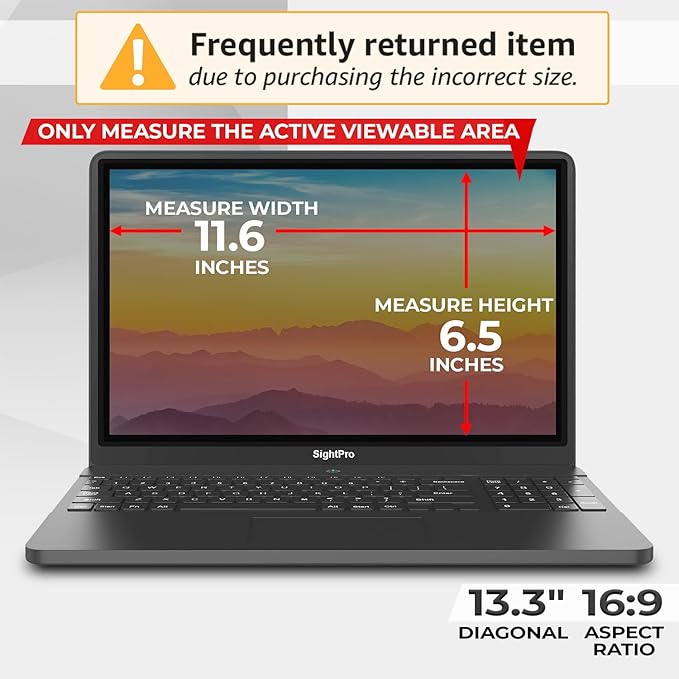 Magnetic Laptop Privacy Screen 13.3 Inch 16:9 - Image 2
