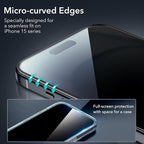 ESR 3+1 Pack for iPhone 15 Plus Privacy Screen Protector Set, Anti-spy - Image 3