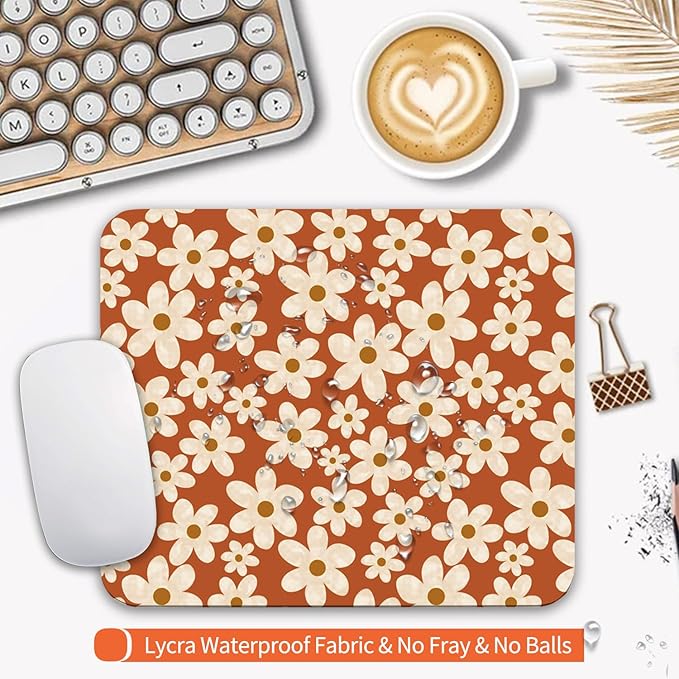 Square Mouse Pad Cute Flowers, Personalized Premium-Textured Custom Mouse Mat - Image 3