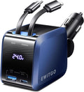 Retractable Car Charger, Car Accessories, 72W Fast Charging USB C Car Charger by case