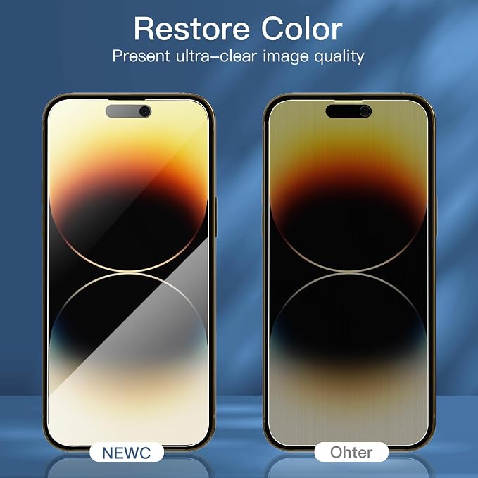 NEW'C 3 Pack Privacy for iPhone 14 Pro Max Screen Protector, Enhanced 28-Degree - Image 8