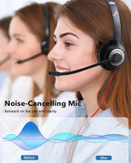 USB Headset with Mic for PC, On-Ear Computer Laptop Headphones with Noise - Image 3