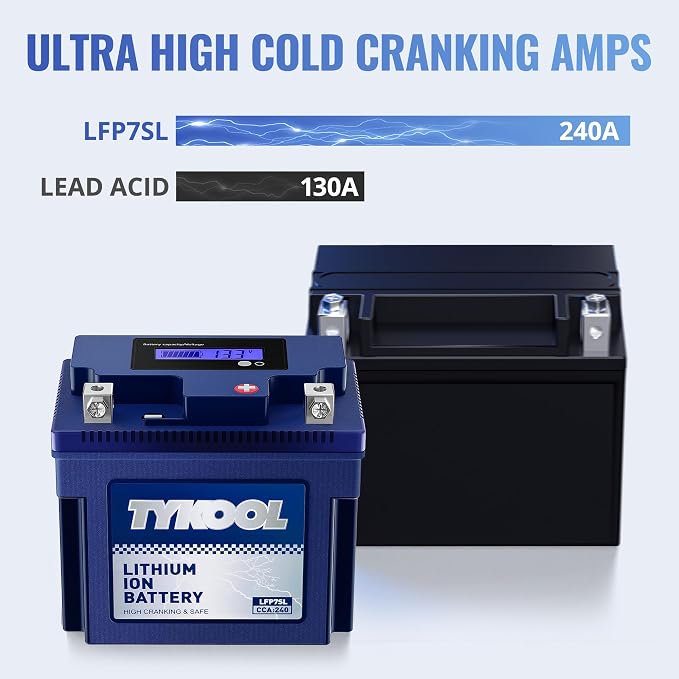 TYKOOL YTZ7S / YTX7L Lithium LiFePO4 Motorcycle Battery, 12 V 4 Ah, 240 CCA - Image 6