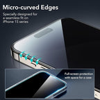 ESR 3+1 Pack for iPhone 15 Pro Max Privacy Screen Protector Set, Anti-spy - Image 3