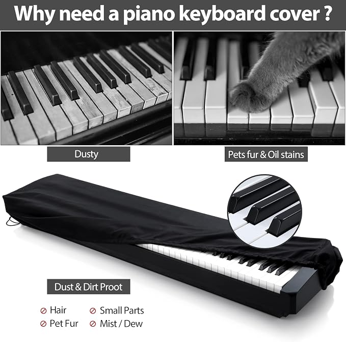 88 Keys Electric Piano Keyboard Dust Cover, Adjustable Electric Piano Keyboard - Image 5