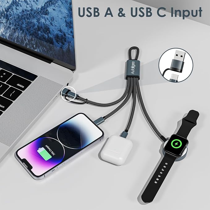 Short 8inch 3 in 2 Multi Charging Cable - Image 2