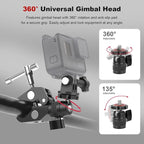 Super Clamp Camera Mount with 360° Mini Ball Head, Aluminum Desk Tube Crab Clamp - Image 3