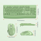MEETION Green Wireless Keyboard and Mouse, Full-Sized Cordless Keyboard - Image 4