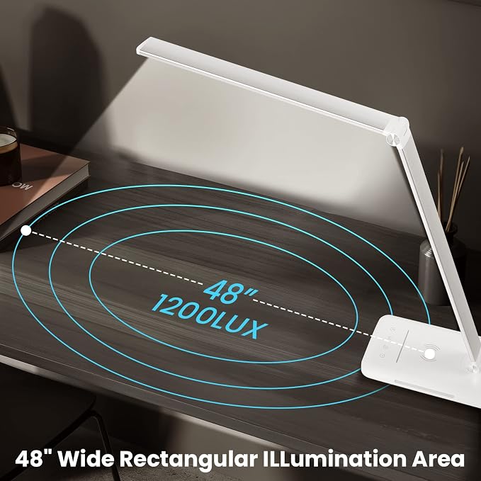 LED Desk Lamp with Night Light, Fast Wireless Charger, USB Charging Port - Image 6