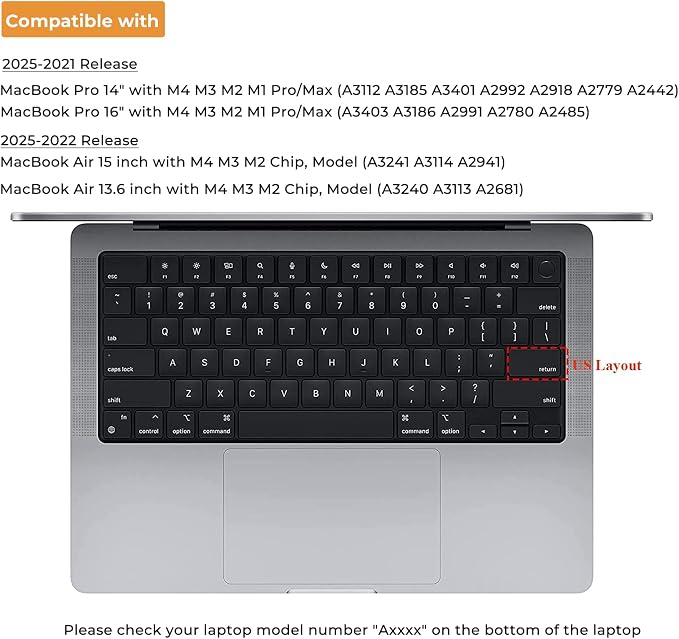 EooCoo Premium Keyboard Cover Skin Ultra Thin Protector Compatible - Image 6