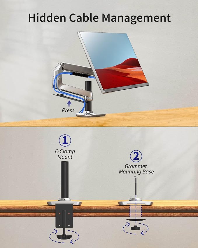 Single Monitor Arm Desk Mount, Holds Screens up to 40 Inches and 25 lbs - Image 5