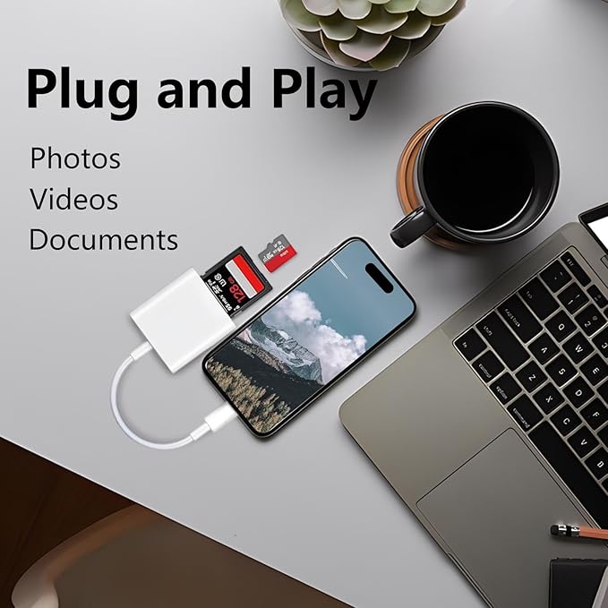USB C SD Card Reader for iPhone 15 16, Dual Card Slots Micro SD Card Reader USB - Image 3