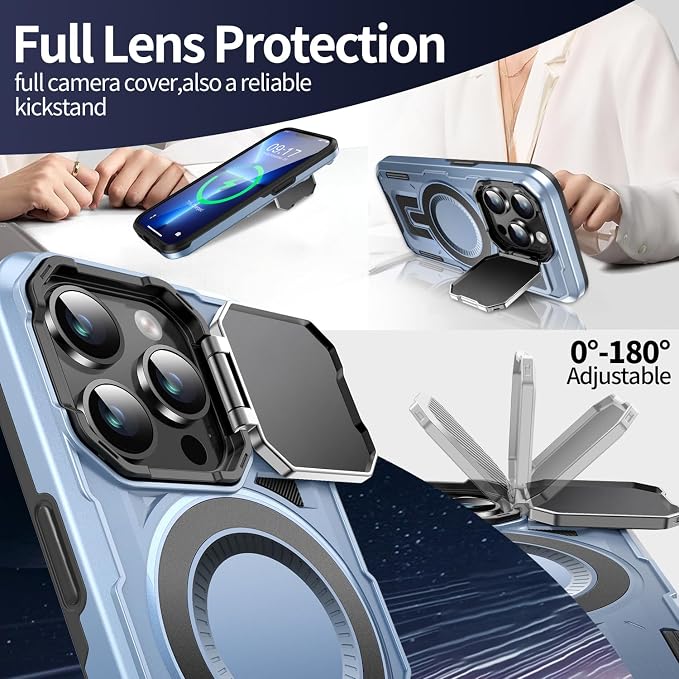 Camera Stand Case for iPhone 13 Pro Max, 2024 Version Military Grade Protective - Image 3