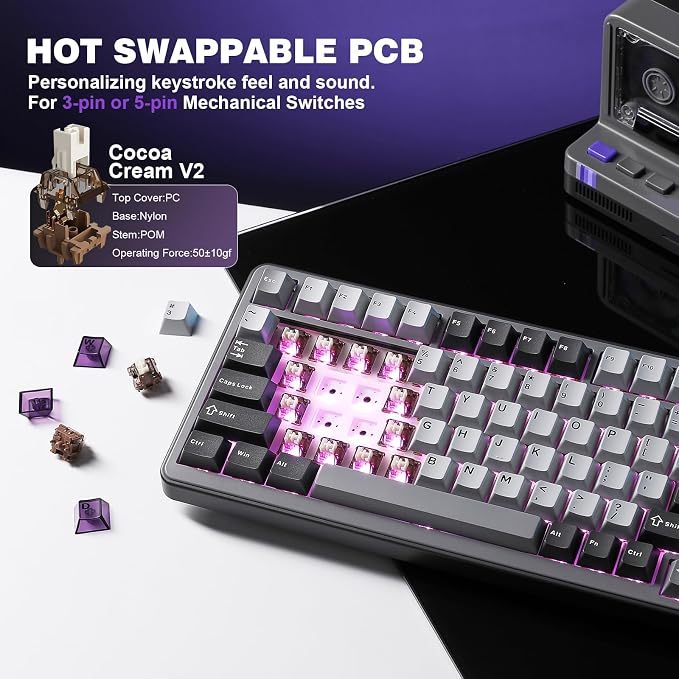 YUNZII B75 PRO Wireless Mechanical Keyboard, 75% Layout - Image 5