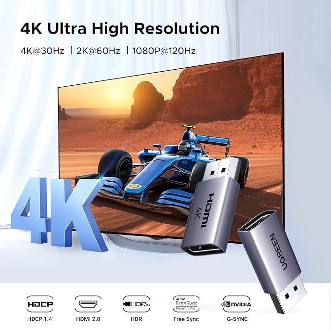 UGREEN 4K DisplayPort to HDMI 2-Pack Adapter Unidirectional Display Port 1.2 to - Image 2