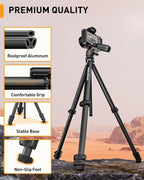 Perlegear Camera Tripod, 60″ Portable and Height-Adjustable, Travel Tripod - Image 6