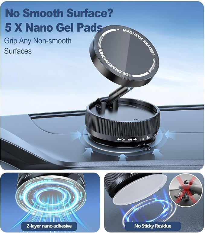 Vacuum Magnetic Phone Holder, Suction Cup Phone Mount - Image 5