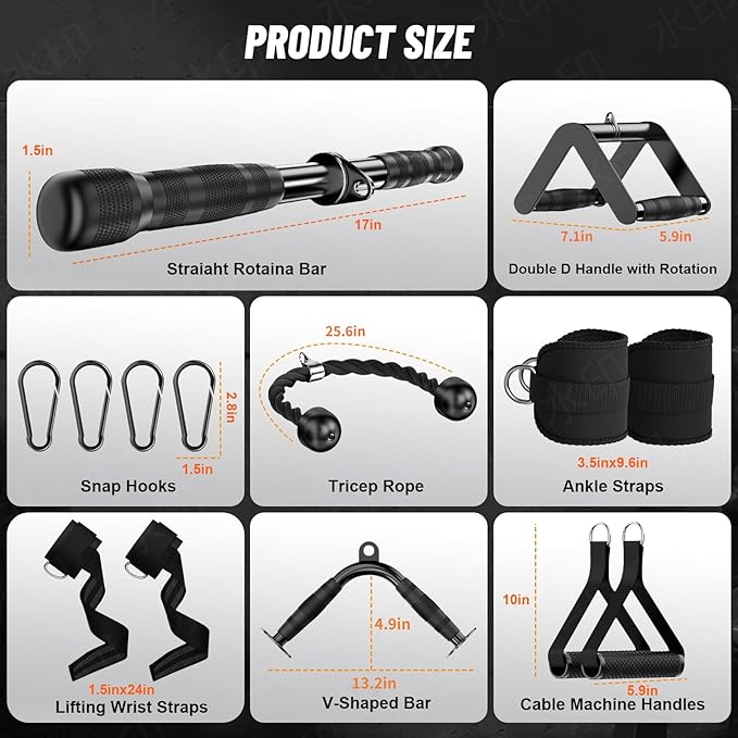 Cable Machine Attachment for Home Gym, Tricep Press LAT Pull Down Attachment - Image 7