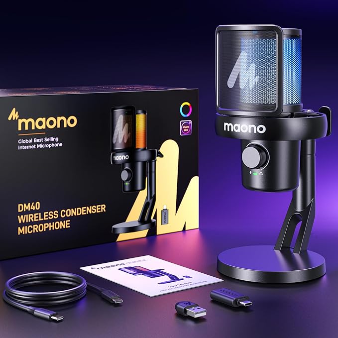 MAONO Wireless Microphone for PC, Gaming Streaming Condenser Mic - Image 9