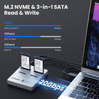 CR311 3-in-1 SSD Cloner, USB3.2 Gen2*2 M.2 Reader, Supports M.2 NVMe/SATA - Image 3