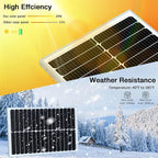 50W 12V Solar Panel, High Efficiency Monocrystalline Solar Maintainer, - Image 3