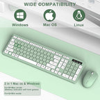 Wireless Keyboard and Mouse Combo, 2.4G Full Size Silent Keyboard - Image 4