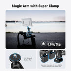 NEEWER Super Clamp with 3" Dual Ballhead Magic Arm, Camera Phone Clamp Mount - Image 2