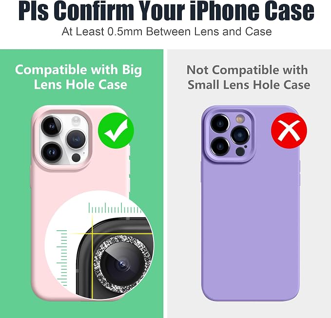 AGVEE 3+3 6 Pack for iPhone 16 Pro 6.3" / 16 Pro Max 6.9" Camera Lens Cover - Image 3