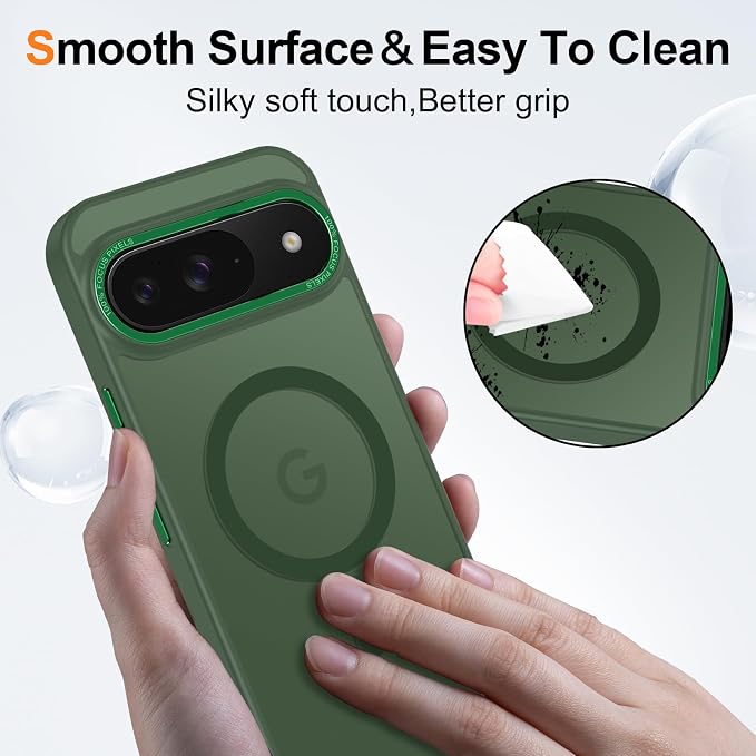 Magnetic for Google Pixel 9/Pixel 9 Pro Case, Shockproof Slim Translucent Matte - Image 5