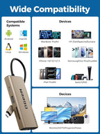 QGeeM USB C Hub Ethernet, 9 in 1 USB Type C Hub HDMI Multi-Port Converter - Image 7
