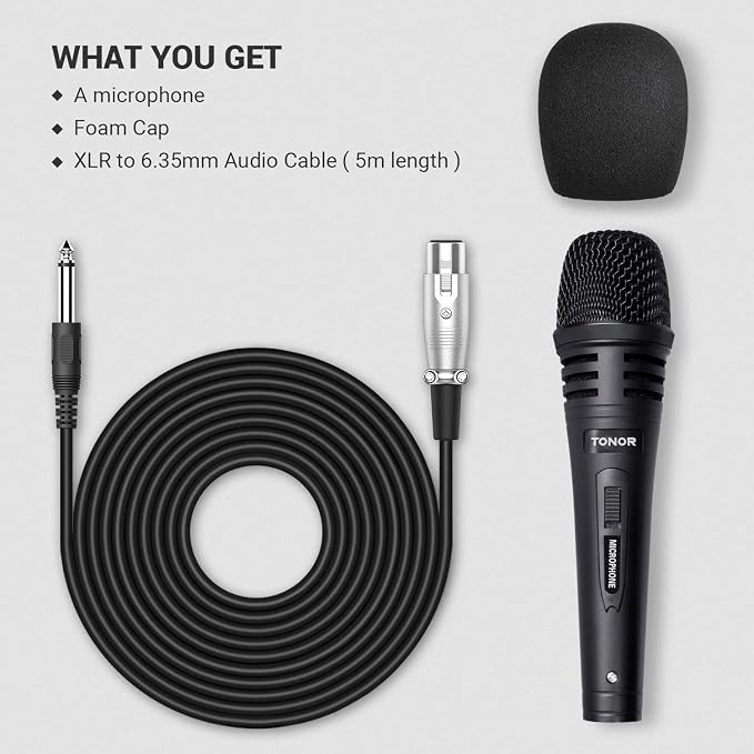 TONOR K1 Vocal Microphone for Singing, Dynamic Handheld Wired Karaoke Mic - Image 3