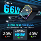 Car Charger with Starlight, 66W USB C Fast Car Chargers Adapter, 4 in 1 - Image 3