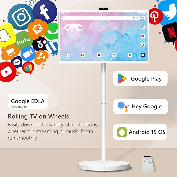 OFD 32 Inch Portable Smart TV FHD 1080P IPS Touchscreen, Running Android 15 OS - Image 5