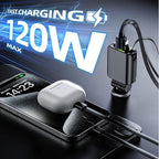 Retractable Car Charger with Starlight, Max 120W USB C Car Charger Adapter - Image 6