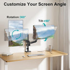 MOUNT PRO Dual Monitor Mount for 13-32" Computer Screen, Tall Monitor Stands - Image 5