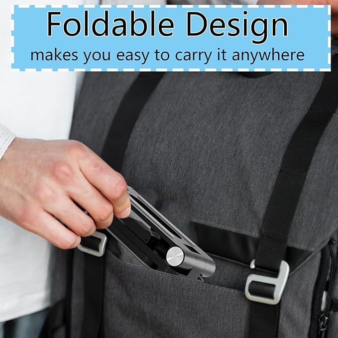 Folding Cell Phone Stand, Laptop Stand, Adjustable Height and Angle Foldable - Image 3