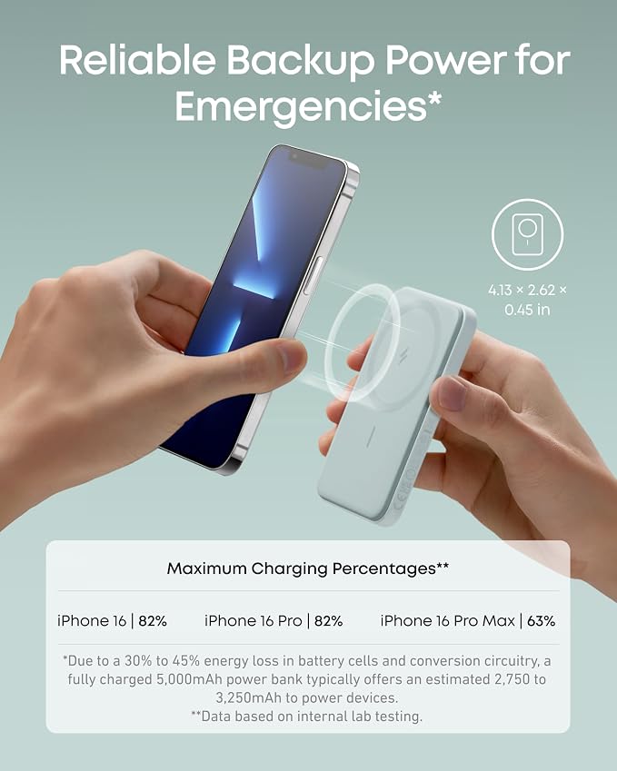 Anker 621 Magnetic Portable Charger, 000mAh Wireless Power Bank - Image 3