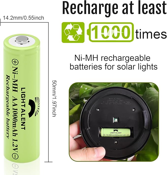 Lightalent Ni-MH AA Rechargeable Batteries, Double A High Capacity 1.2V - Image 5