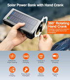 GOODaaa Power Bank Wireless Charger 45800mAh Built in Hand Crank and 4 Cables - Image 3