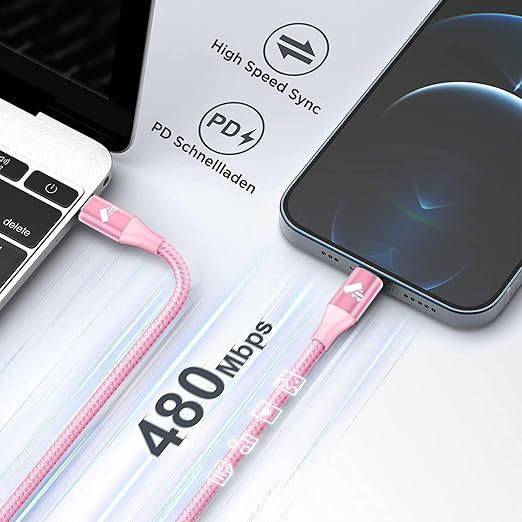 USB C to Lightning Cable 1FT 2Pack, Power Delivery iPhone Cables Type C iPhone - Image 3