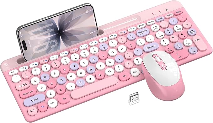 Colorful Wireless Keyboard and Mouse Combo by EDJO