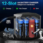 A Artman Rechargeable Lithium AA Batteries 12 Pack - Image 3