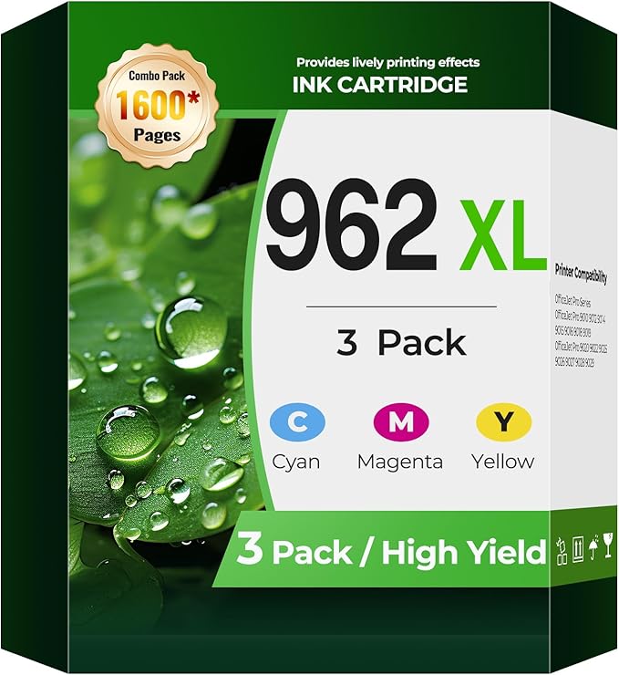 Ink 962XL Color Combo Pack OfficeJet Pro 9010 9015 9020 9018 Compatible by haikyuu