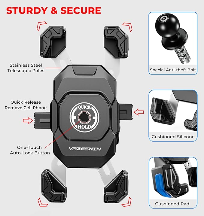 Motorcycle Fork Stem Phone Mount - Image 5