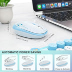 Wireless Keyboard and Mouse Set, 104 Round Keys Full-Size Cute Colorful - Image 8