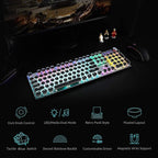 AULA F2088 Typewriter Style Mechanical Gaming Keyboard Blue Switches, Rainbow - Image 8