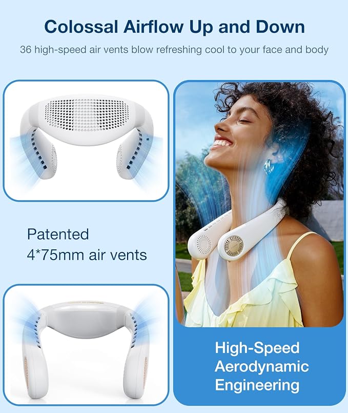 TORRAS COOLiFY Air Neck Fan Air Conditioner, 3D Airflow, Light Portable Fan - Image 4