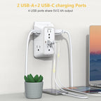 Wall Outlet Extender with Night Light, Power Plug Adapter Multi Plug Outlet - Image 7